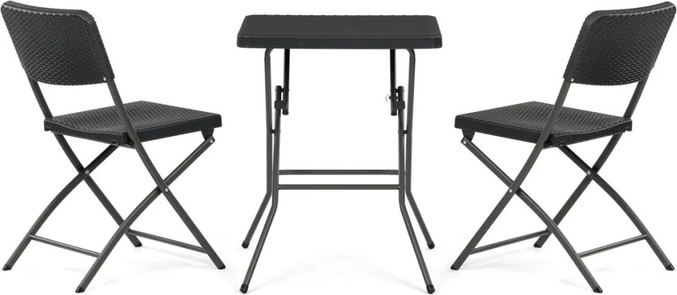 Kerti bútor szett 1+2, műanyag, szürke, AZS-L2161 GREY