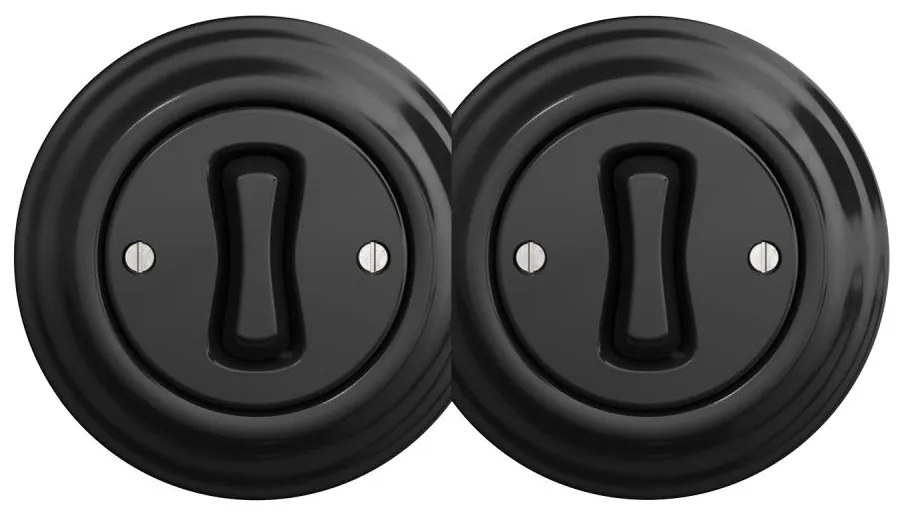 Kliklap - dupla retro egypólusú kapcsoló 1. számú kerettel, fekete