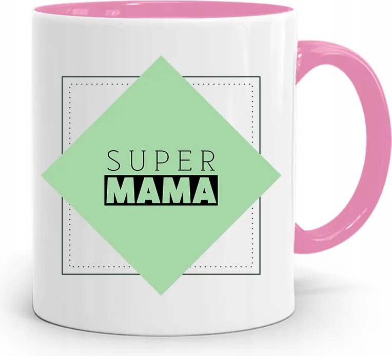 Rózsaszín Bögre Ajándék Anyukáknak Szuper Anya Ajándék fényképes nyomtatással