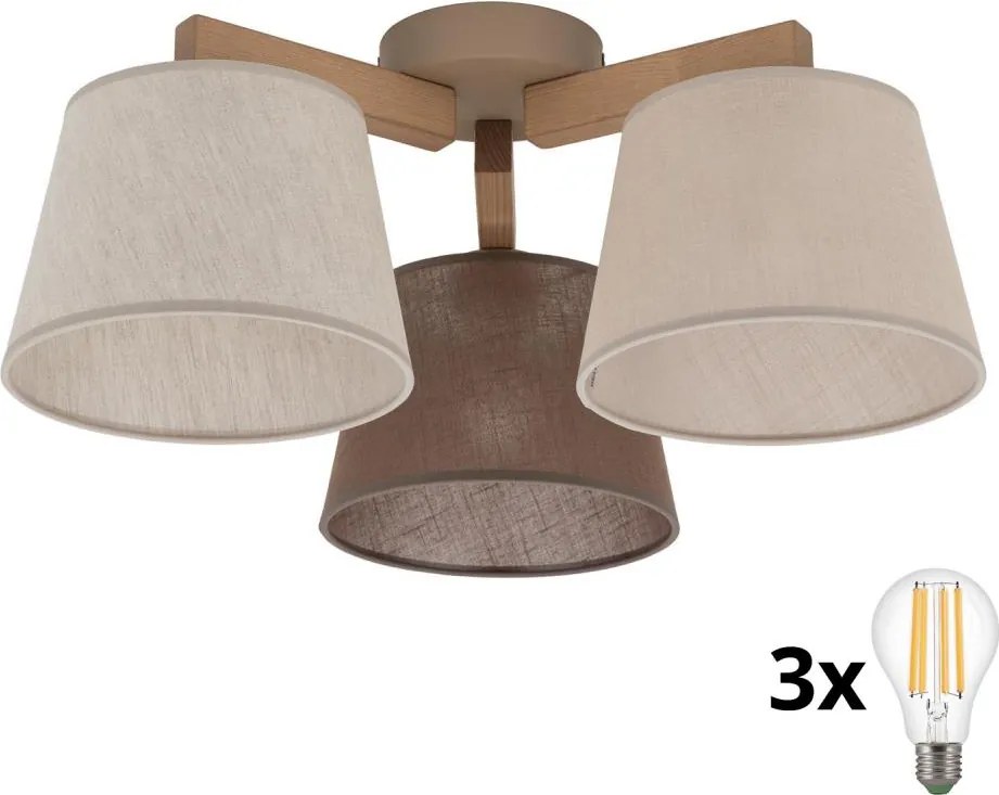 BRILAGI - LED felületre szerelt csillár LATTE SABIA 3xE27/15W/230V fenyő/mix