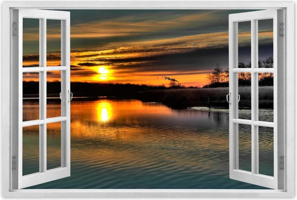 Poszterek 90x60 Nyugat a nyugodt víz felett