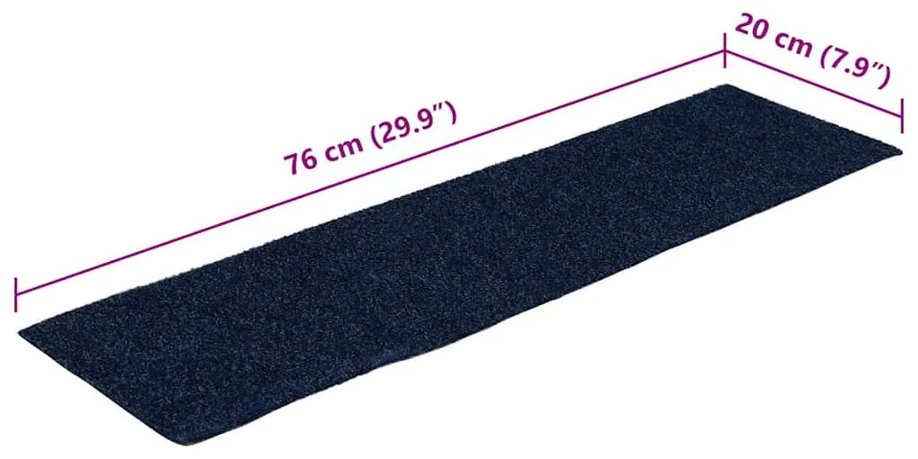 30 db kék lépcsőszőnyeg öntapadós téglalap alakú 76x20 cm