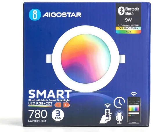 Aigostar-KÉSZLET 3x LED RGBW Dimmelhető függesztett mennyezeti lámpa MESH 9W/230V 2700K-6500K átm. 14,5cm