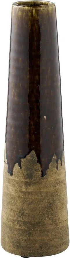 Barna kerámia magas váza (magasság 39 cm) – House Nordic