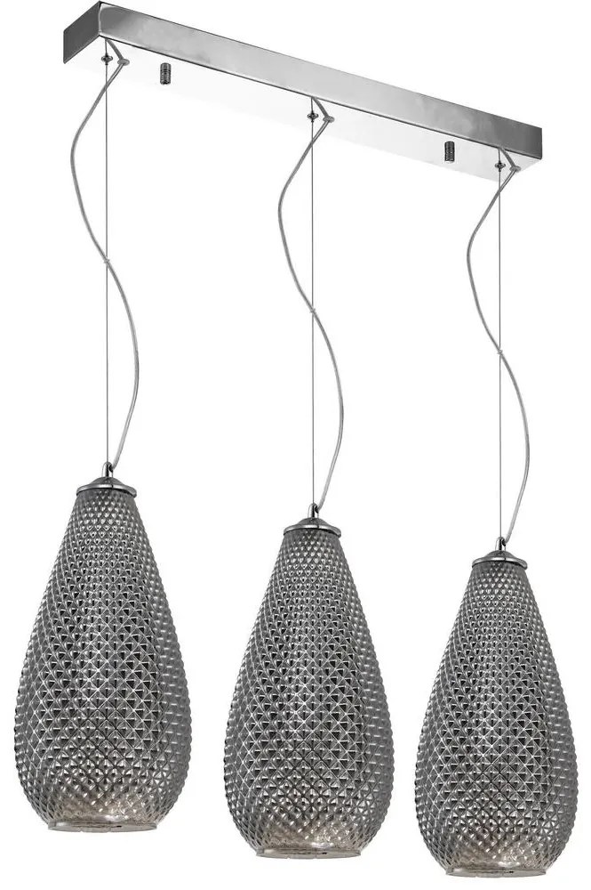 Csillár zsinóron PETRA 3xE27/60W/230V szürke