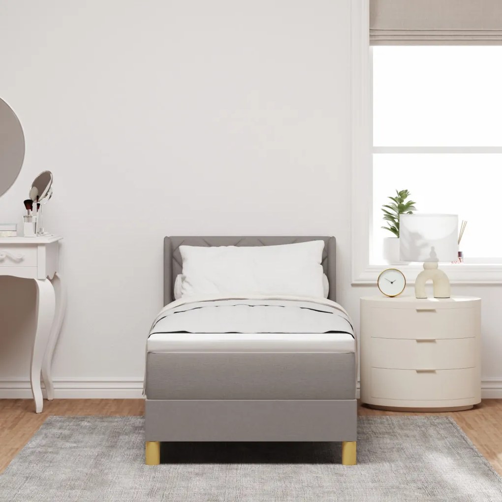 Boxspring Ágy Matracokkal - Taupe, 80x200 cm, Szövet