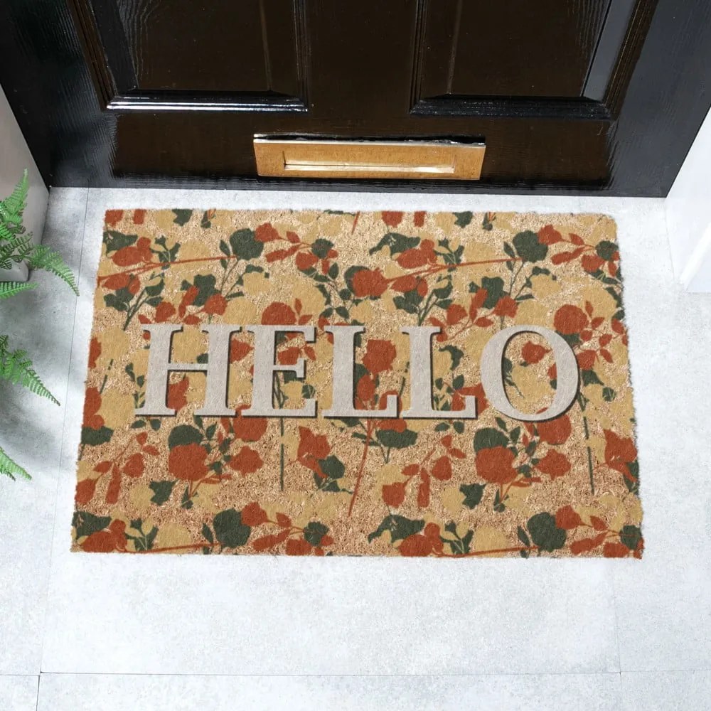 Kókuszrost lábtörlő 40x60 cm Hello Floral – Artsy Doormats