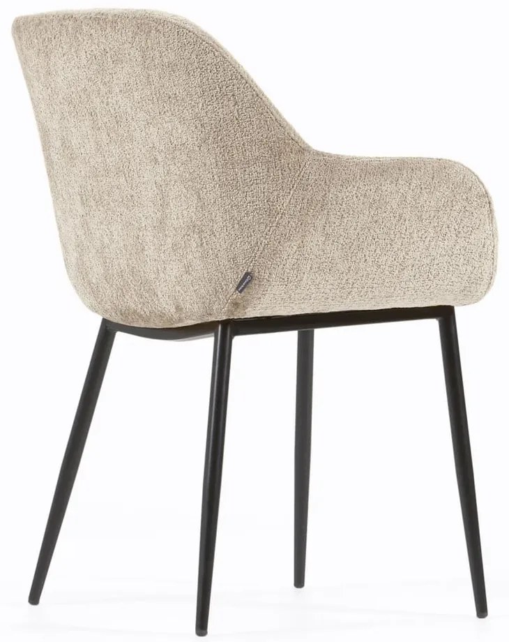 Bézs kárpitozott étkezőfotel Konna – Kave Home