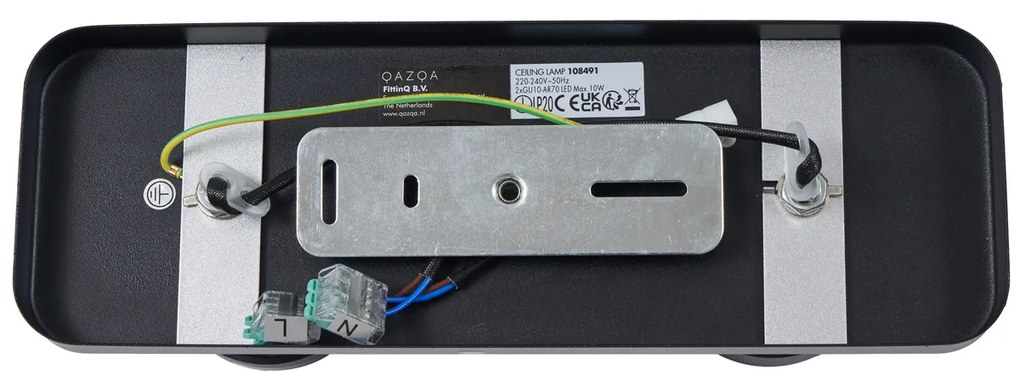 Design mennyezeti spotlámpa fekete GU10 70mm 2-lámpás állítható - Vo