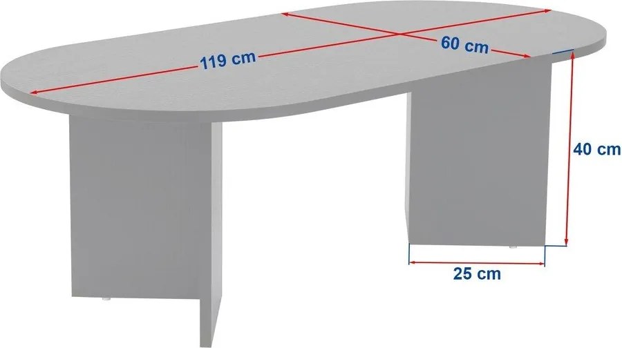 Sötétbarna dohányzóasztal diófa dekorral 60x119 cm Sable – Kalune Design