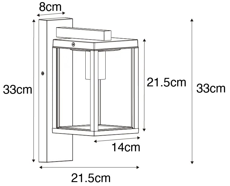 Ipari kültéri fali lámpa rozsdabarna IP44 - Charlois