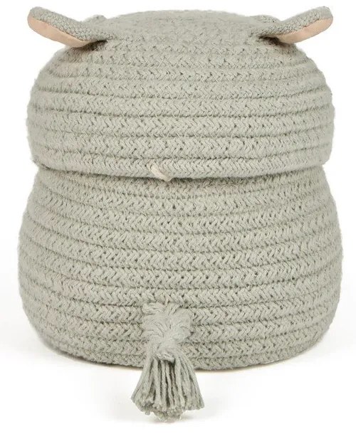 Világosszürke textil játéktároló kosár ø 15x15 cm Mini Henry the Hippo – Lorena Canals