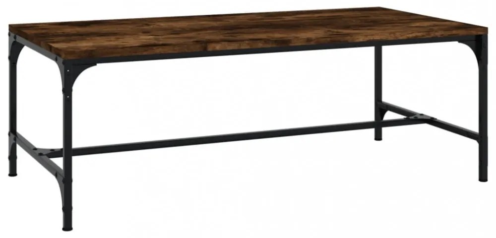 füstös tölgy színű szerelt fa dohányzóasztal 100x50x35 cm