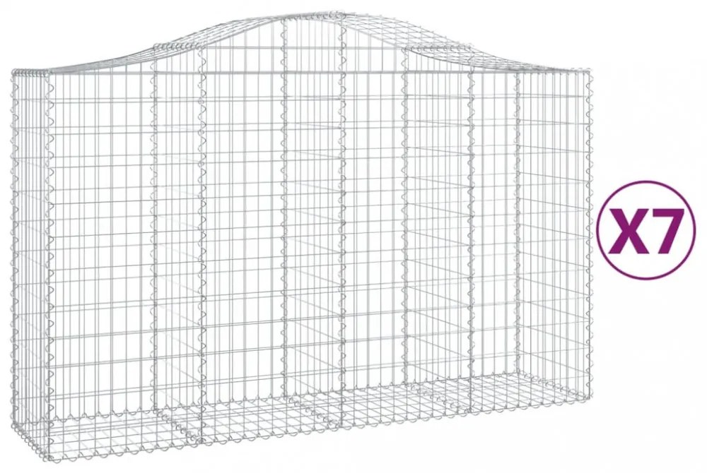 7 db íves horganyzott vas gabion kosár 200x50x120/140 cm