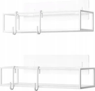 Fürdőszobai Polc Szett Fehér Cubiko öntapadós