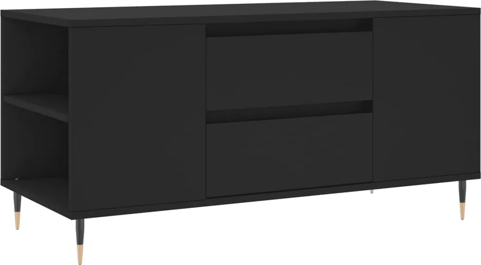 vidaXL fekete szerelt fa dohányzóasztal 102x44,5x50 cm