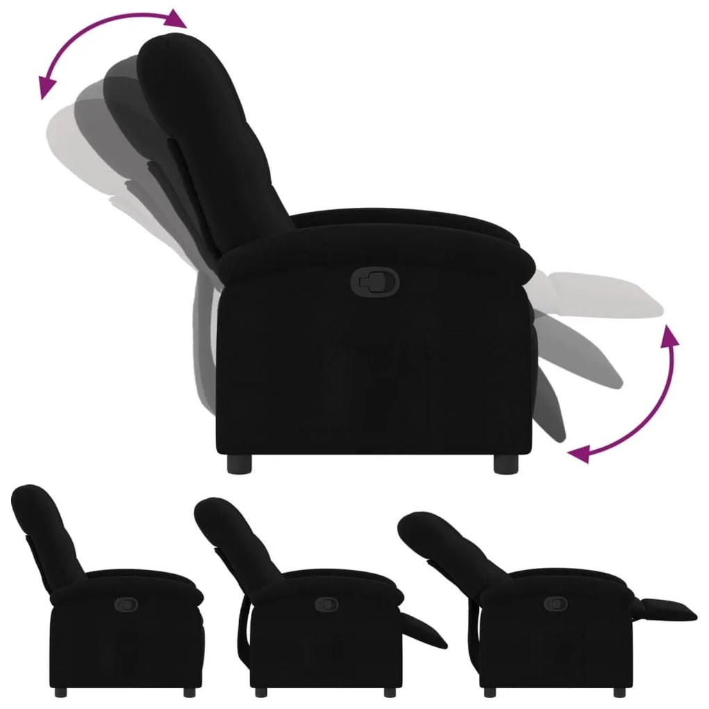 fekete szövet relaxfotel