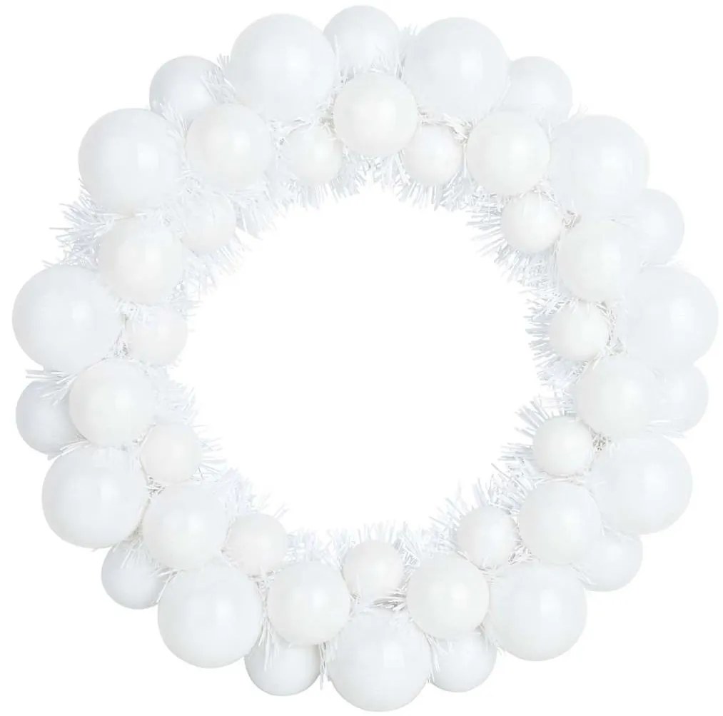 Karácsonyi labda koszorúk 2 pcs Fehér 33 x 33 x 7 cm