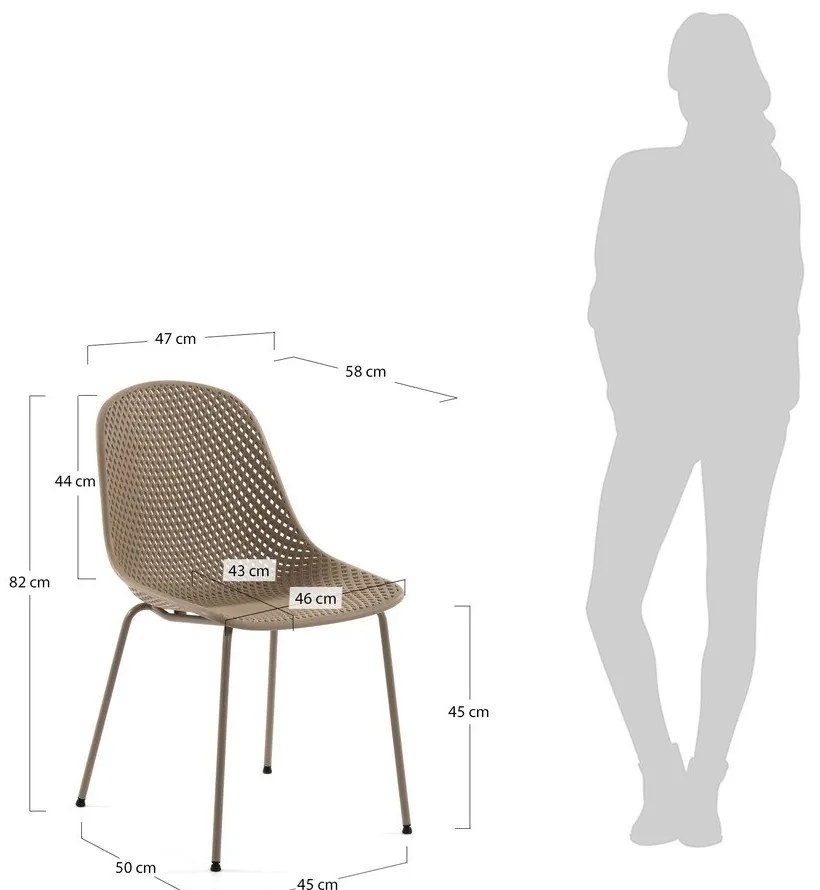 Világosbarna fém kerti szék Quinby – Kave Home