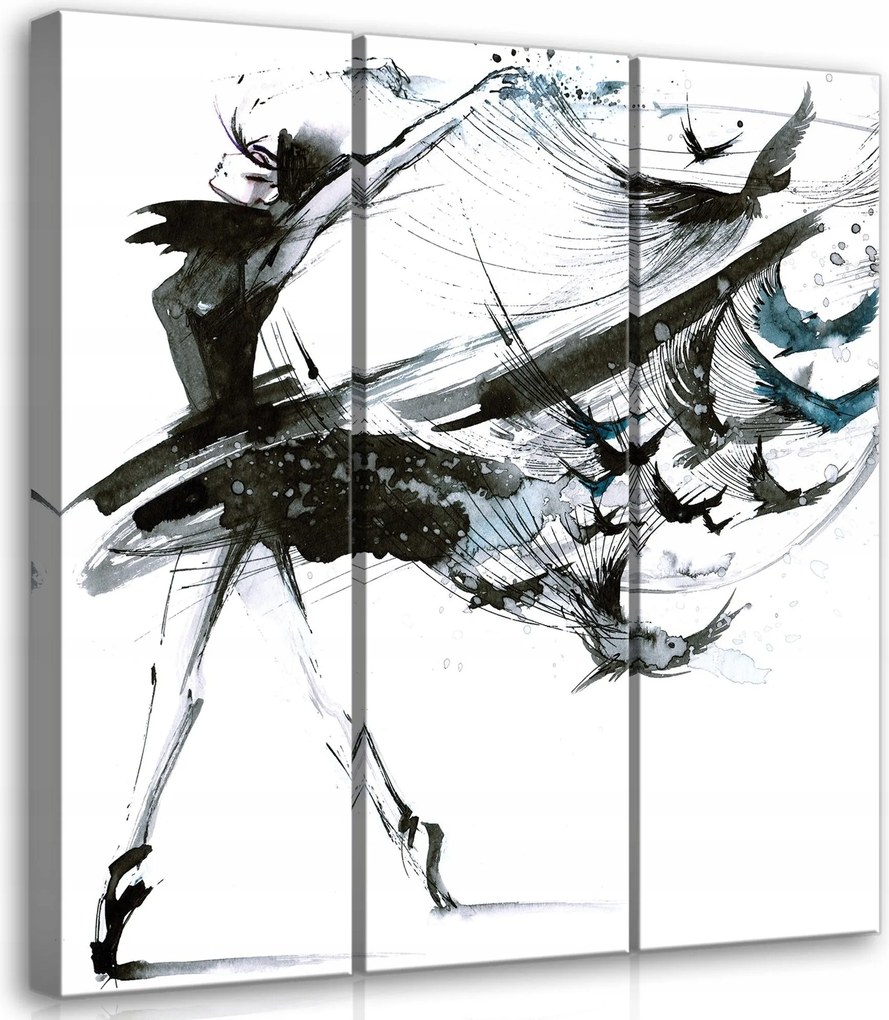 Vászonkép 90x100 Tánc balett mozgás kecsesség kifejezés absztrakt akvarell