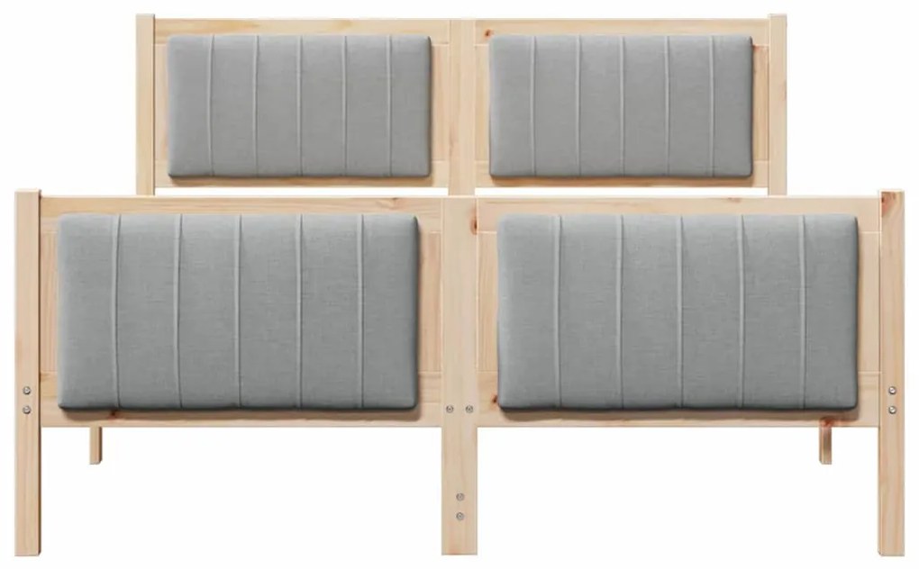 Ágykeret Barna és világosszürke 140 x 200 cm Tömör fenyőfa