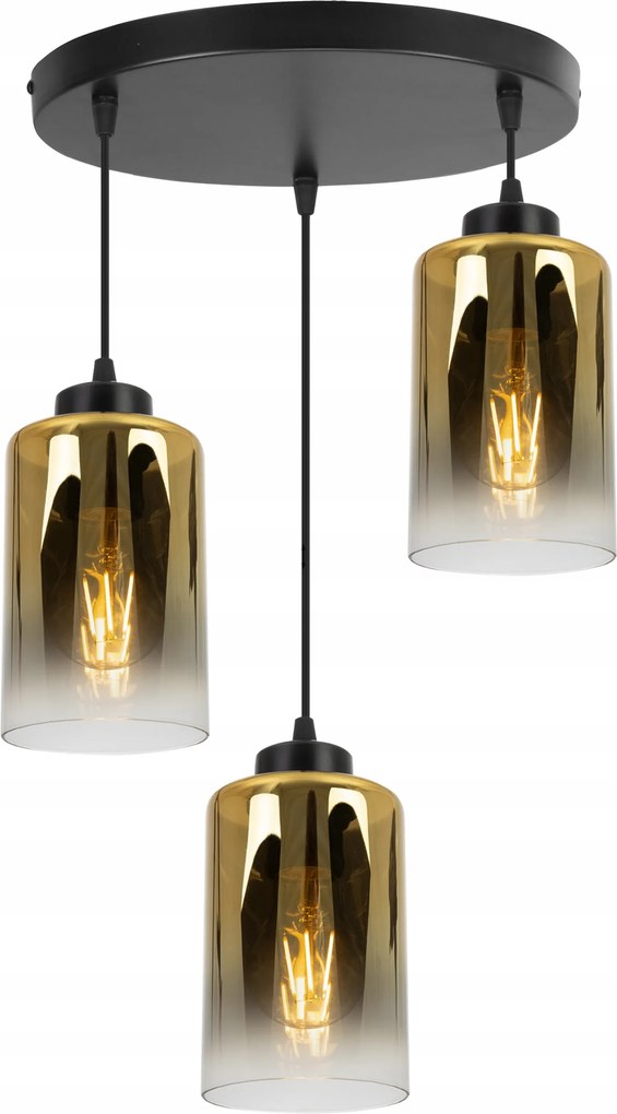 Mennyezeti Lámpa Lógó Csillár Tripla Arany Fekete Plafon Loft Asztal Felett