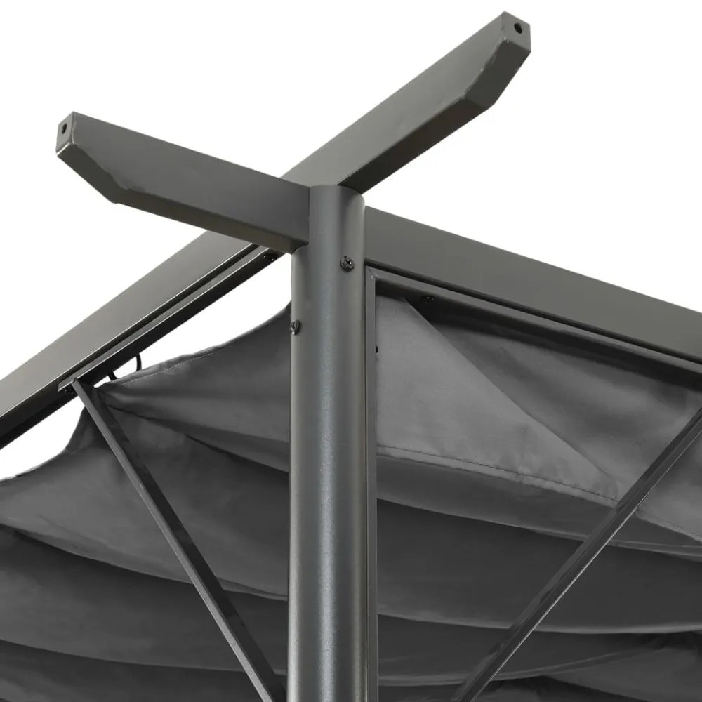 antracitszürke acél pavilon behúzható tetővel 3 x 3 m 180 g/m²