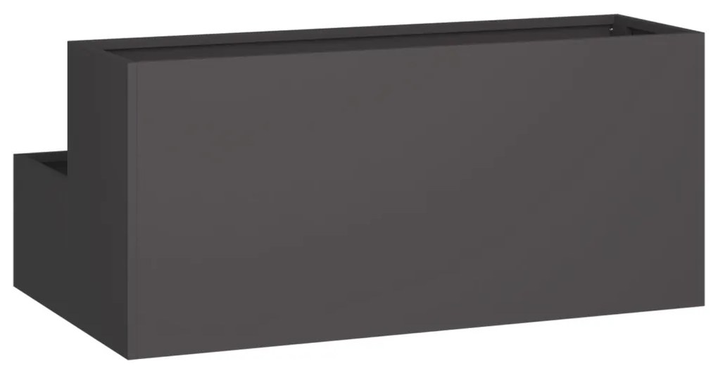 Kerti Cserép - 2-Szintes Fekete Acél, 100x60x45 cm