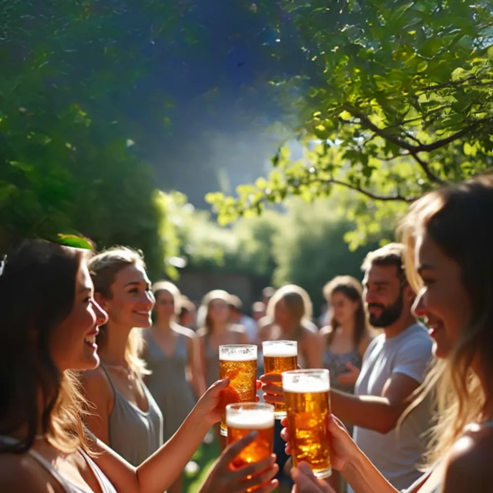 Jurhan MAXI összecsukható sörpad készlet, 220cm, természetes barna