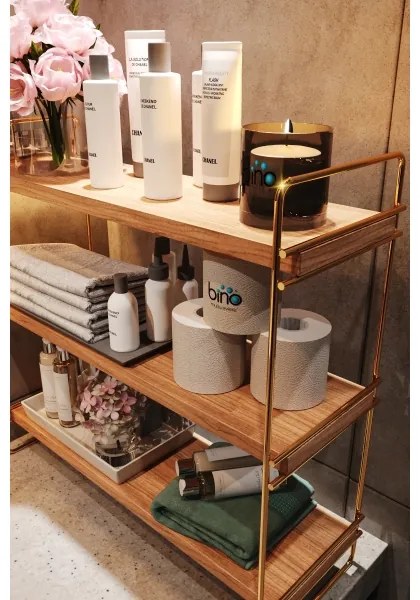 Polcrendező 45x40 cm arany/barna