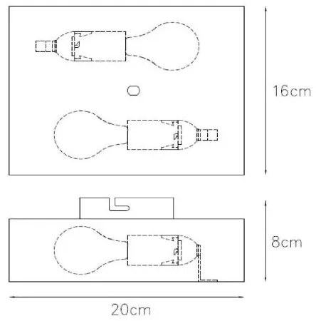 Lucide 12222/02/30 - Fali lámpa OVALIS 2xE14/9W/230V