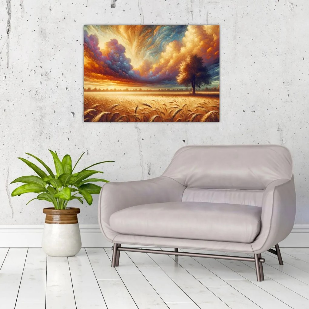 Kép – Fa a mezőn (70x50 cm)