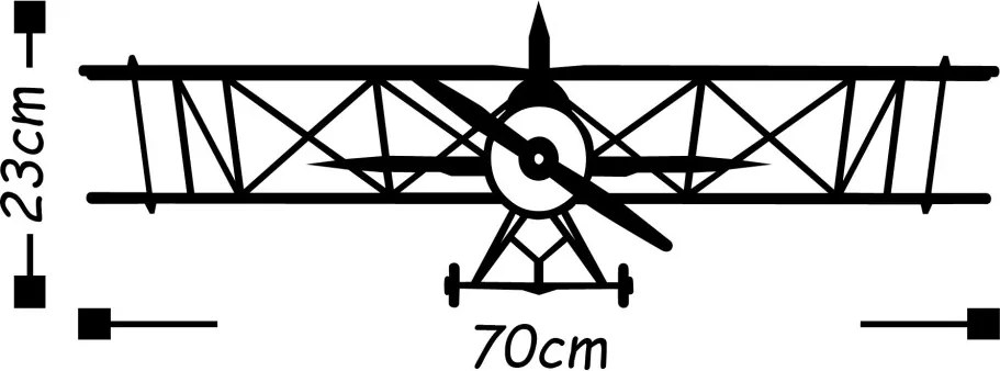Airplane fém fali dekoráció, 70×23 cm
