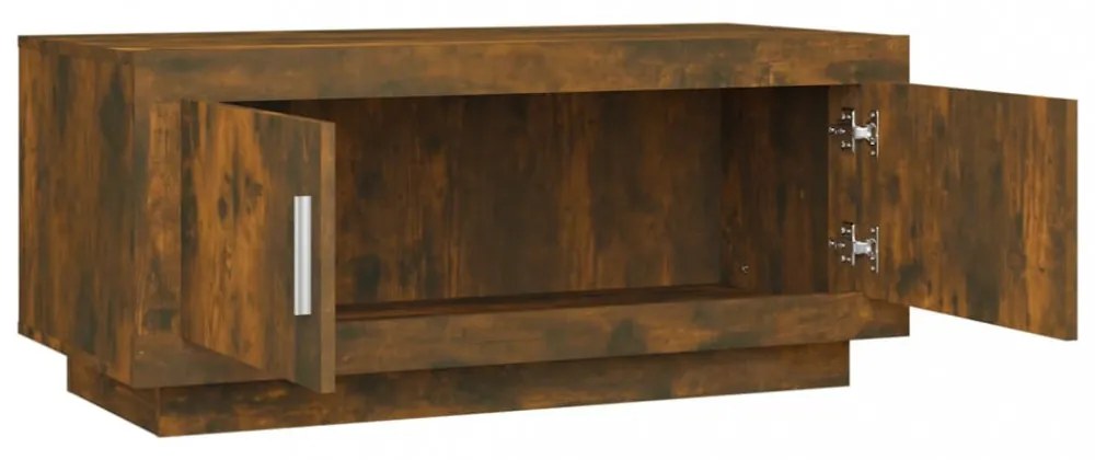 füstös tölgy színű szerelt fa dohányzóasztal 102 x 50 x 45 cm