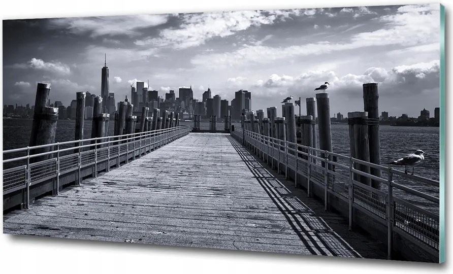 Fotó üvegkép Színes Varsó 125x50