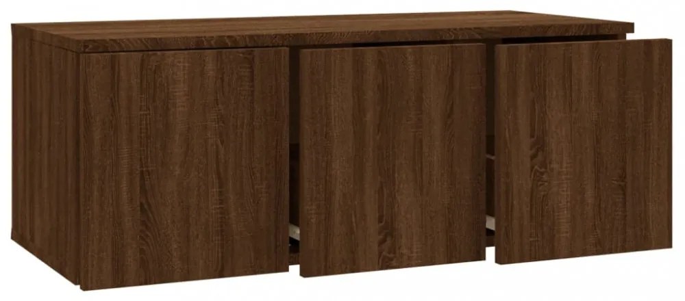 barna tölgyszínű szerelt fa TV-szekrény 80x34x30 cm