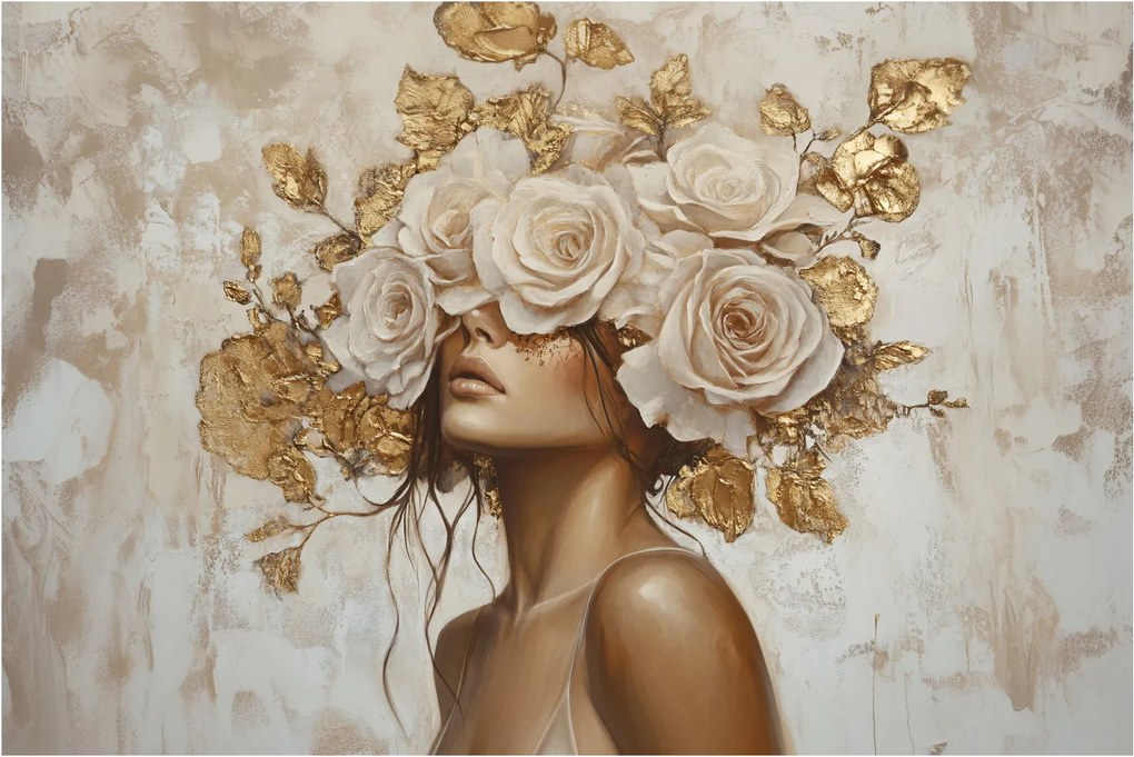 Kép - Lány rózsákkal (90x60 cm)