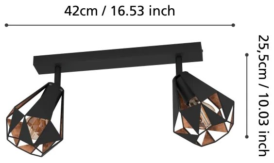 Eglo 43716 - Spotlámpa CARLTON 2xE27/40W/230V