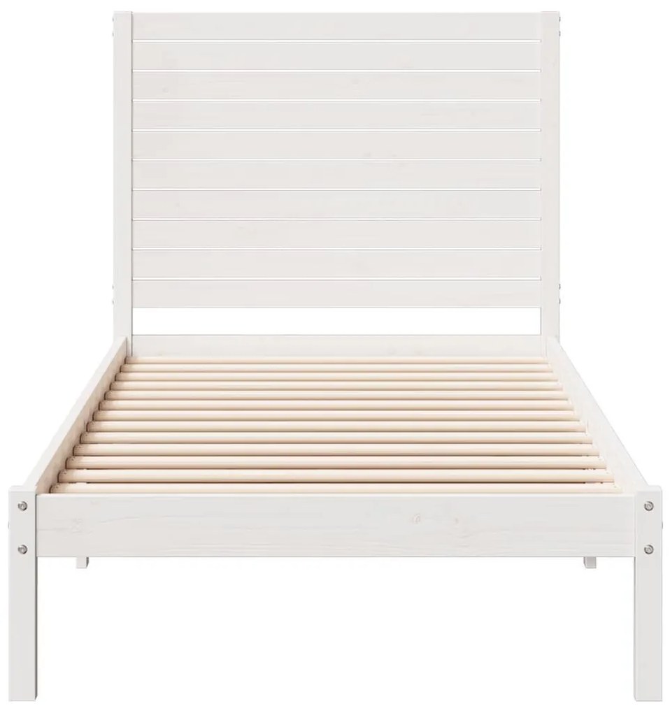 fehér tömör fa extra hosszú ágykeret matrac nélkül 90 x 210 cm