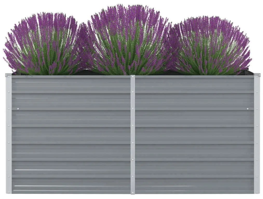 vidaXL Kerti magaságyás horganyzott acélból 160x80x77cm szürke