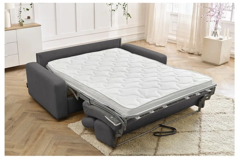 Sötétszürke kinyitható kanapé 215 cm Monaco – Bobochic Paris