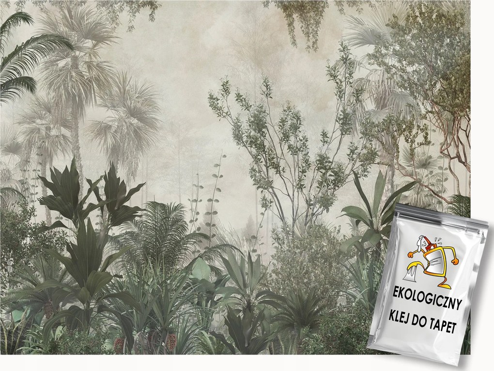Fotótapéta Flizelina Fal Beton Trópusi Erdő Dzsungel 200x140 ragasztó