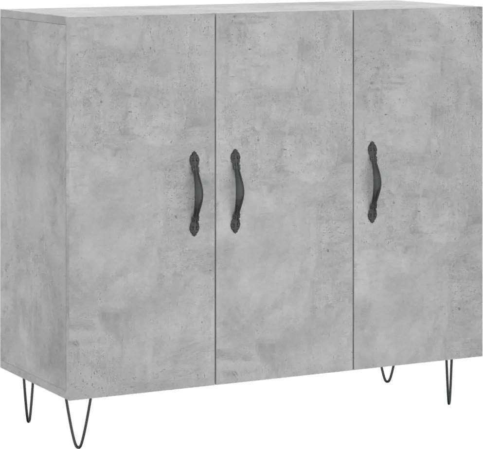 vidaXL betonszürke szerelt fa tálalószekrény 90 x 34 x 80 cm