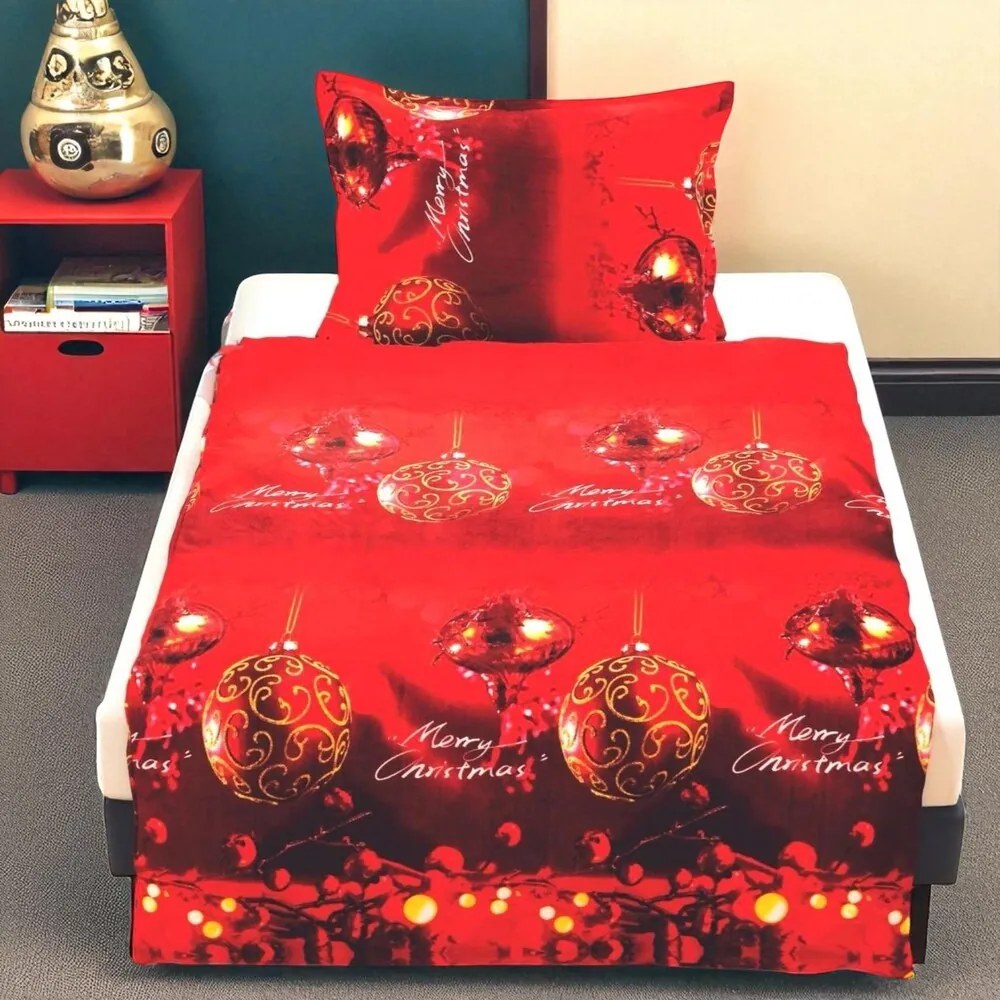 Mikroplüss ágynemű Homa LEVINA RED CHRISTMAS 140x200 cm