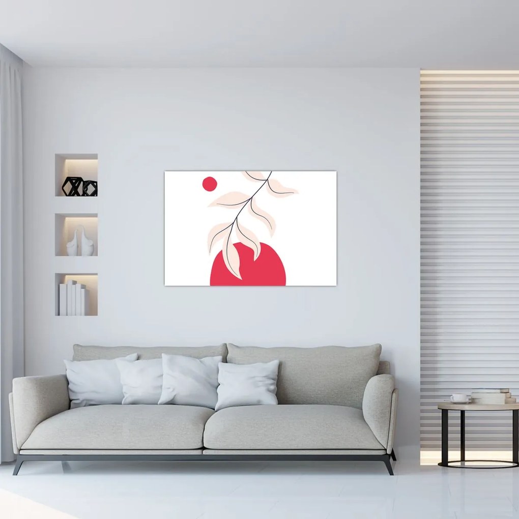 Kép - Rózsaszín virágos absztrakció N⁰2 (90x60 cm)