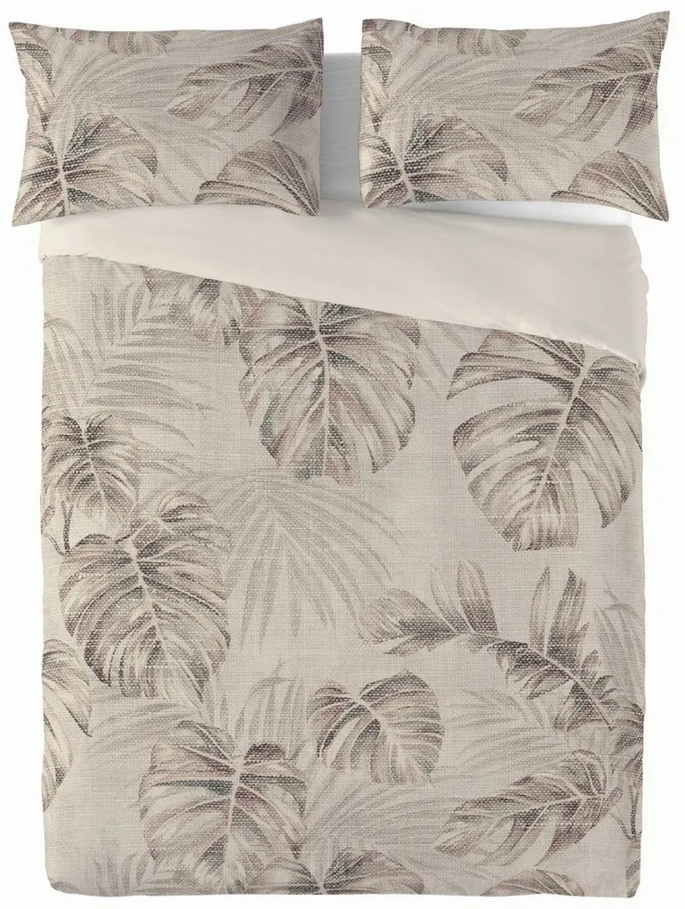 Monstera pamut és len keverékből készült ágyneműhuzat, 220 x 200 cm, 2x 70 x 80 cm