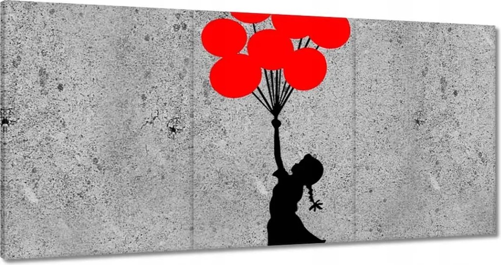 Vászonkép 60x30 Banksy Lány Léggömbök