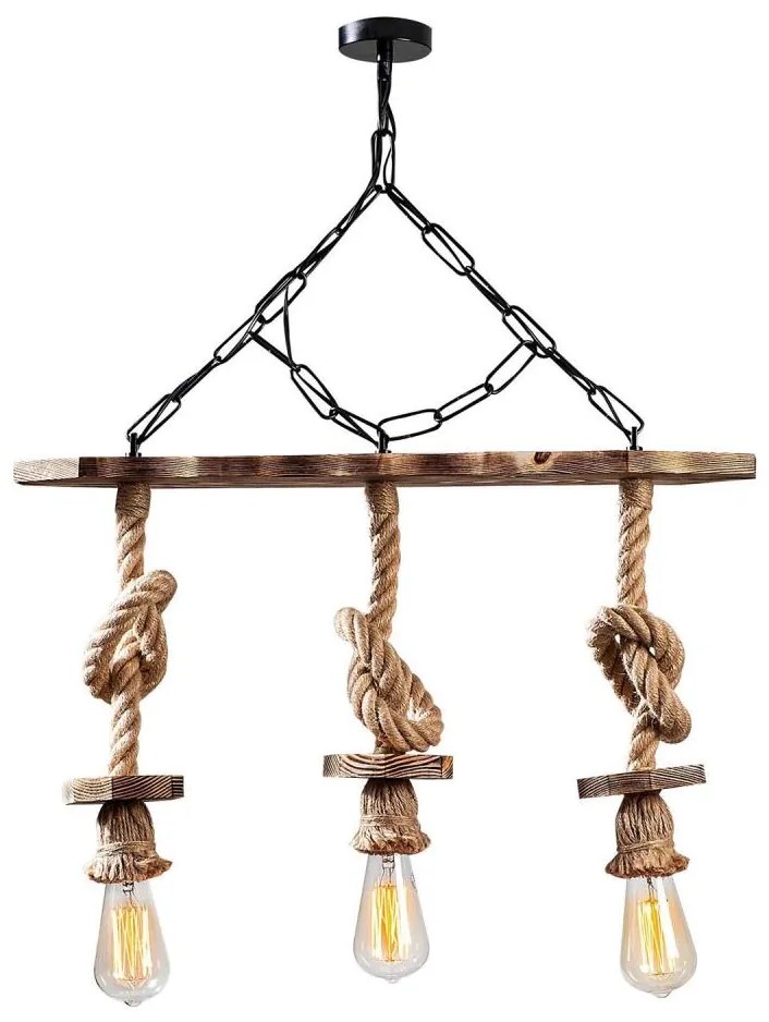 Láncos csillár EREBOS 3xE27/40W/230V barna