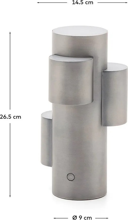 Ezüstszínű fém LED dimmelhető asztali lámpa (magasság 26,5 cm) Adrina – Kave Home