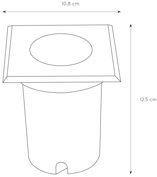 Lucide 11800/01/30- Kültéri beépíthető lámpa BILTIN 1xGU10/35W/230V IP67 fekete